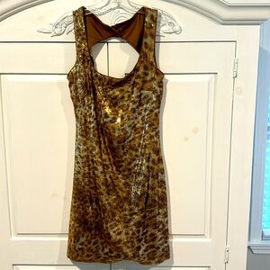 Fun sequin leopard print cocktail dress